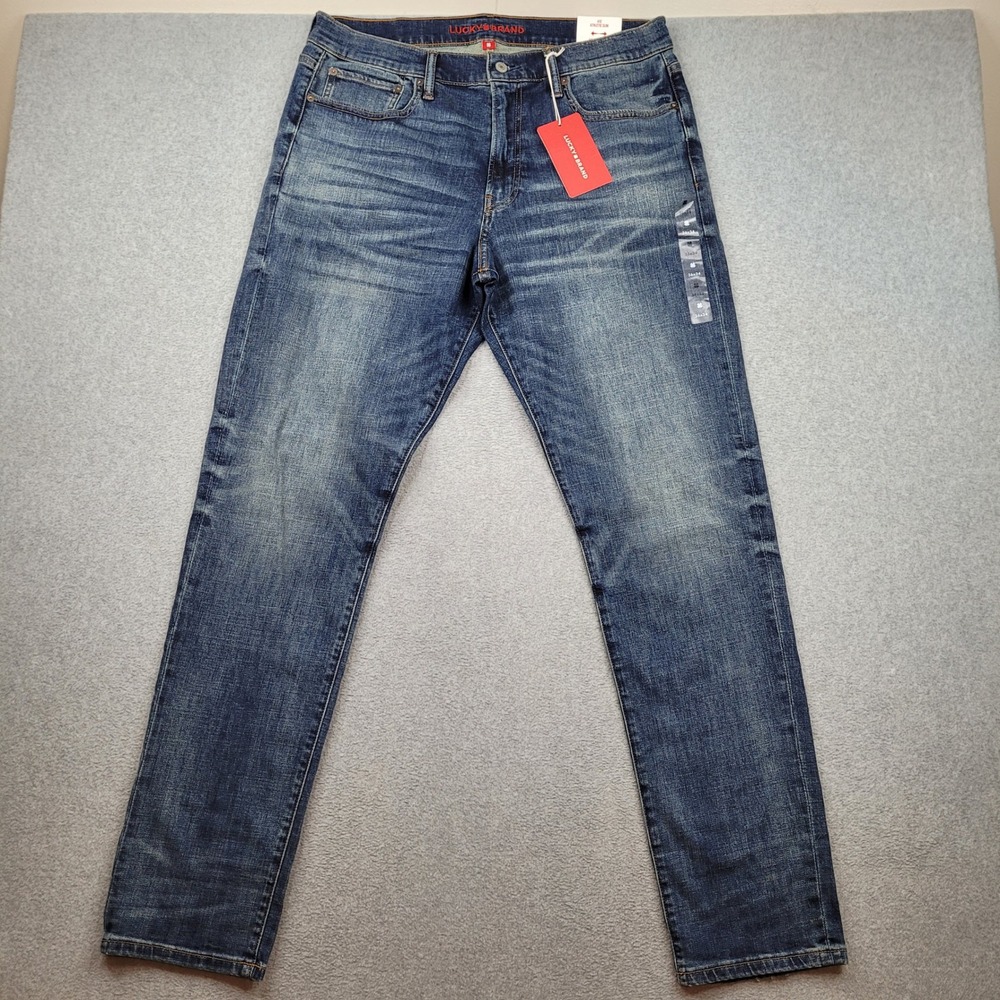 Lucky Brand 412 Athletic Slim Jeans Mens 36x34 Blue Advanced Stretch
